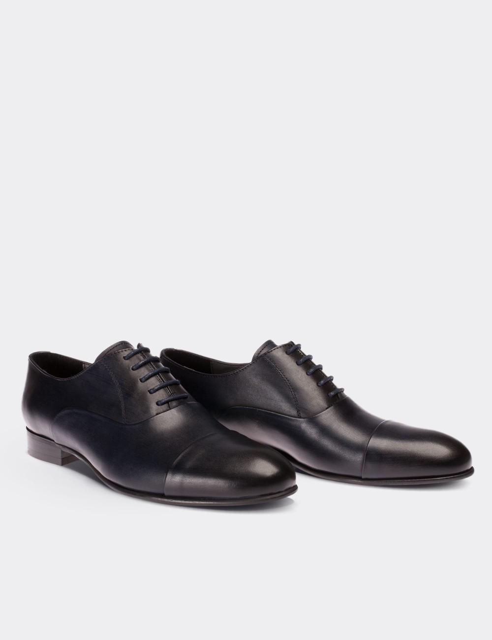 Navy  Leather Classic Shoes - 01590MLCVM02