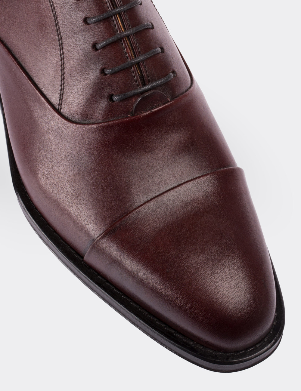 Burgundy  Leather Classic Shoes - 01590MBRDK01