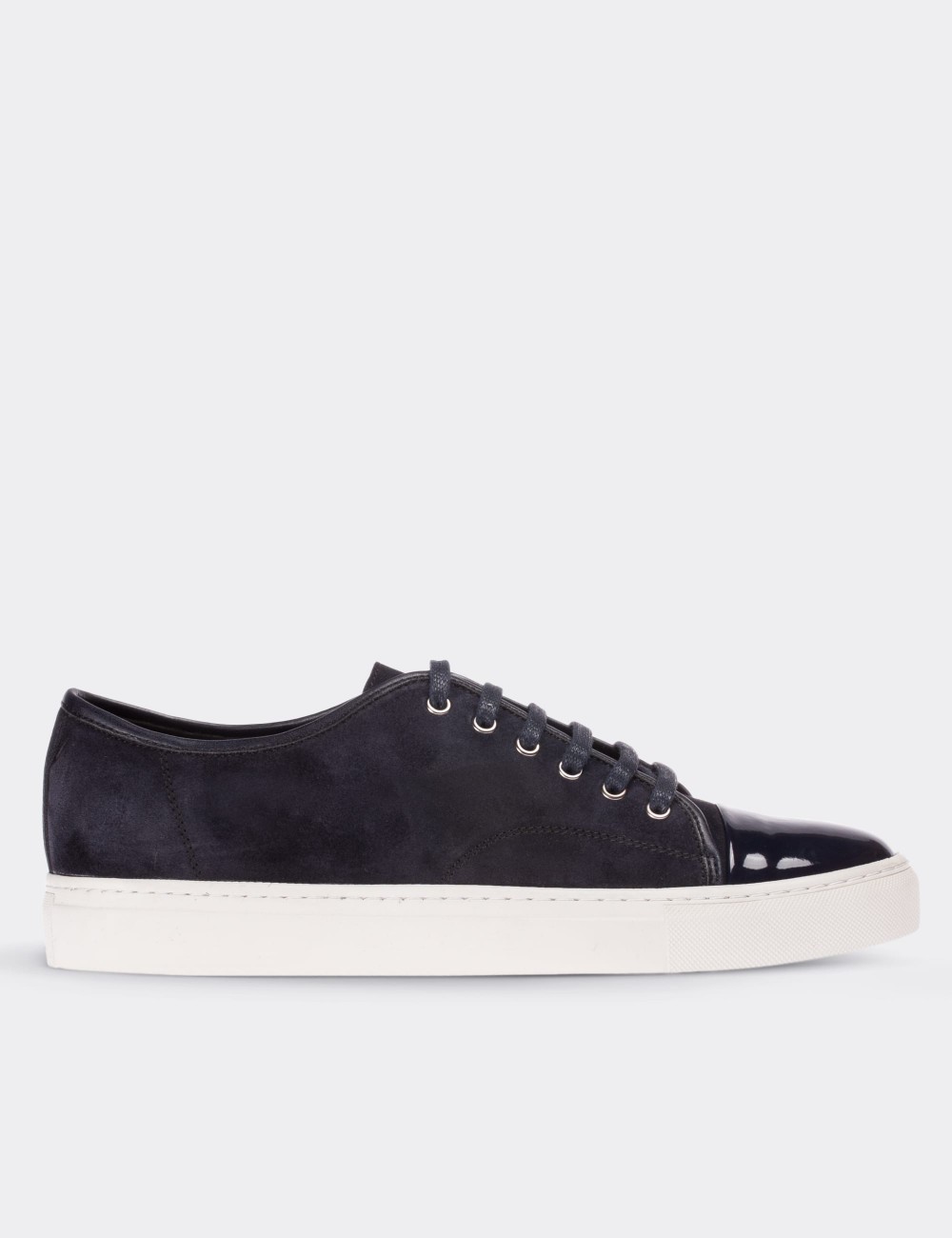 Navy Suede Leather  Sneakers - 01683MLCVC02