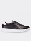 Black Calfskin Leather Lace-up Shoes