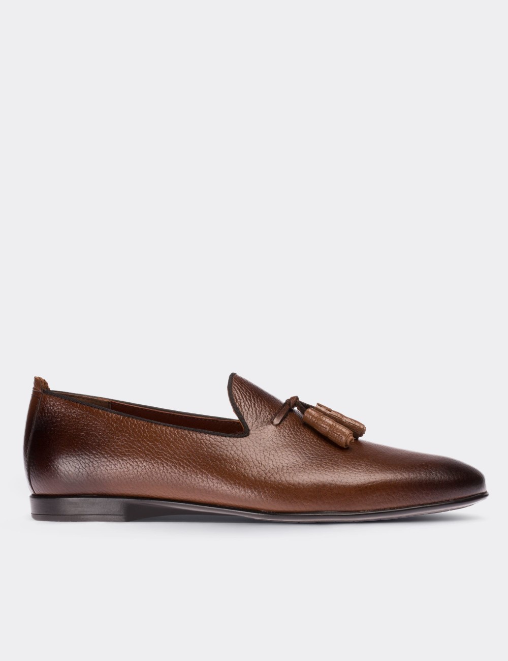 Tan  Leather Loafers - 01702MTBAC01