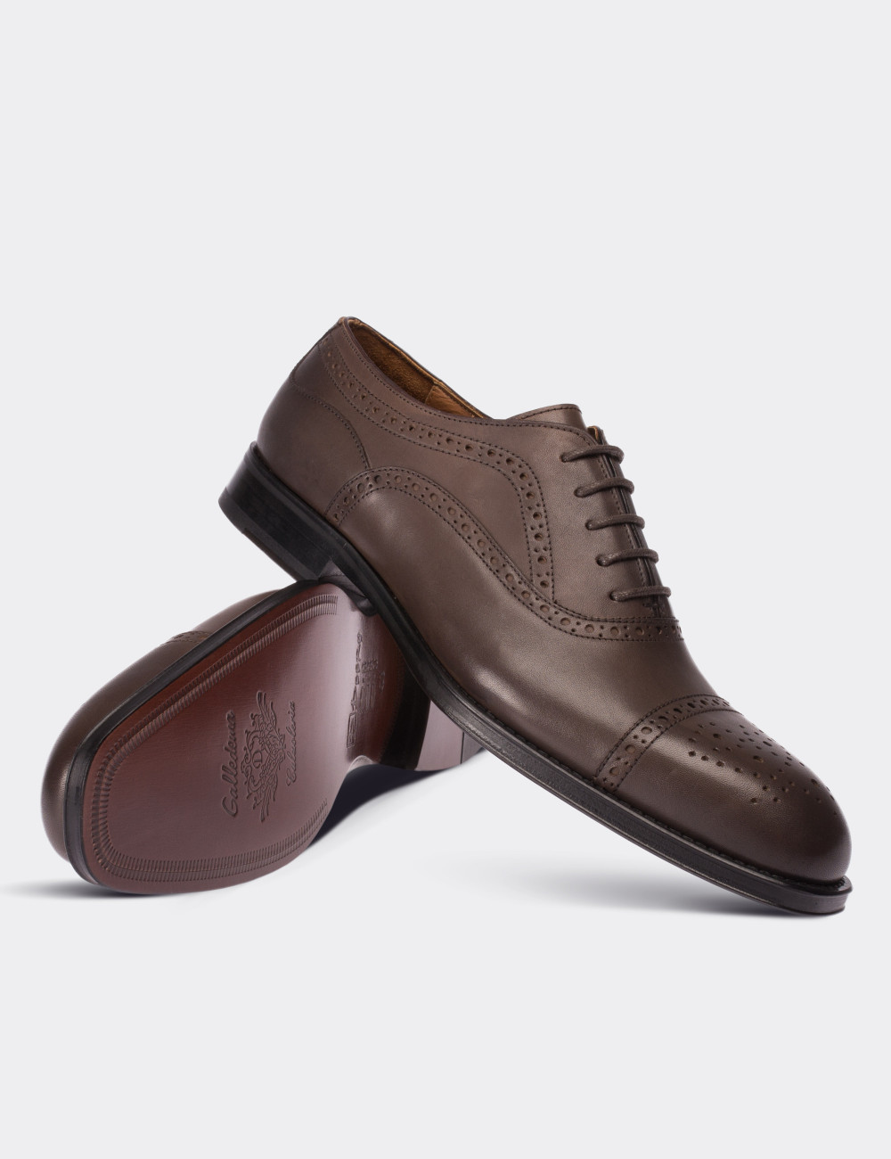 Sandstone  Leather Classic Shoes - 01595MVZNK01