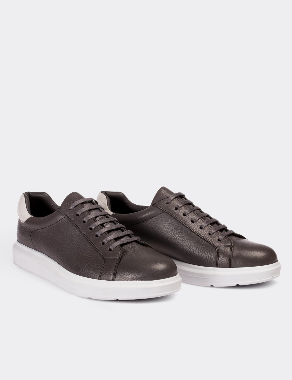 Gray  Leather Sneakers - 01673MGRIP01