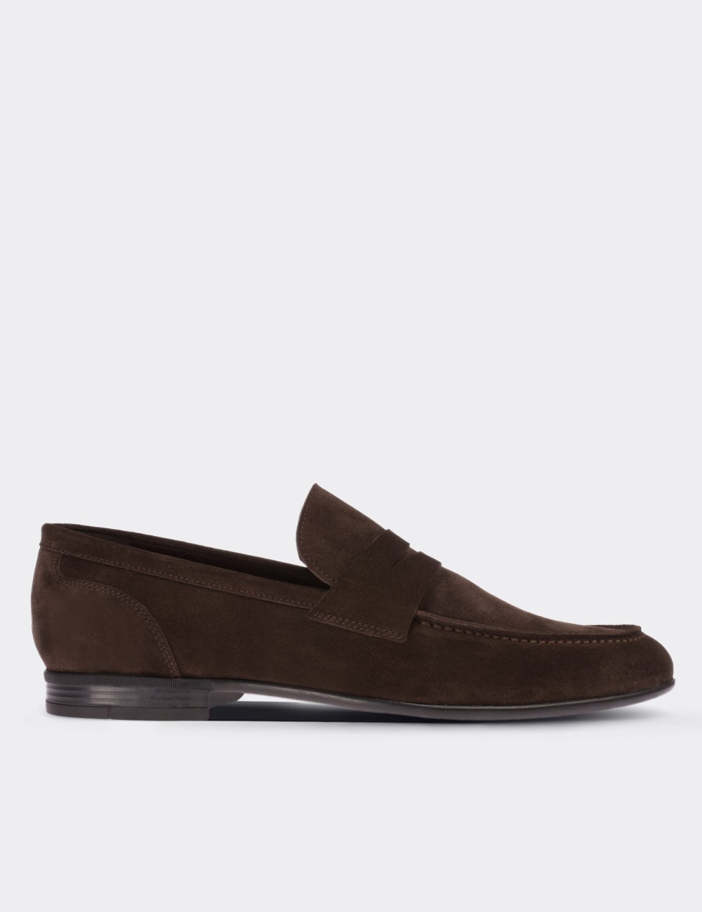 Brown Suede Leather Loafers Shoes - 01714MKHVC01