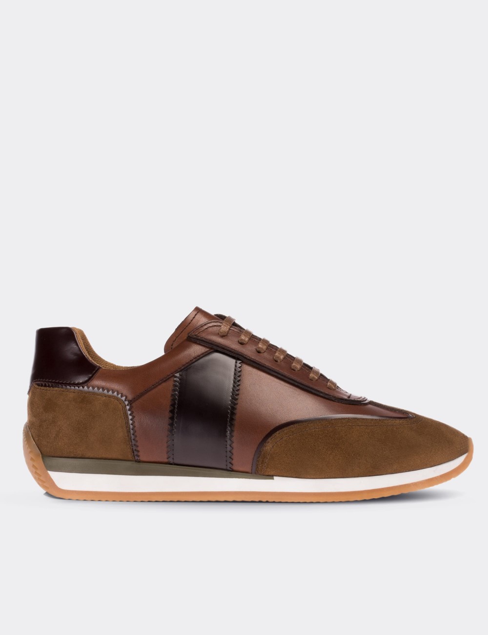 Brown  Leather Sneakers - 01719MKHVT01