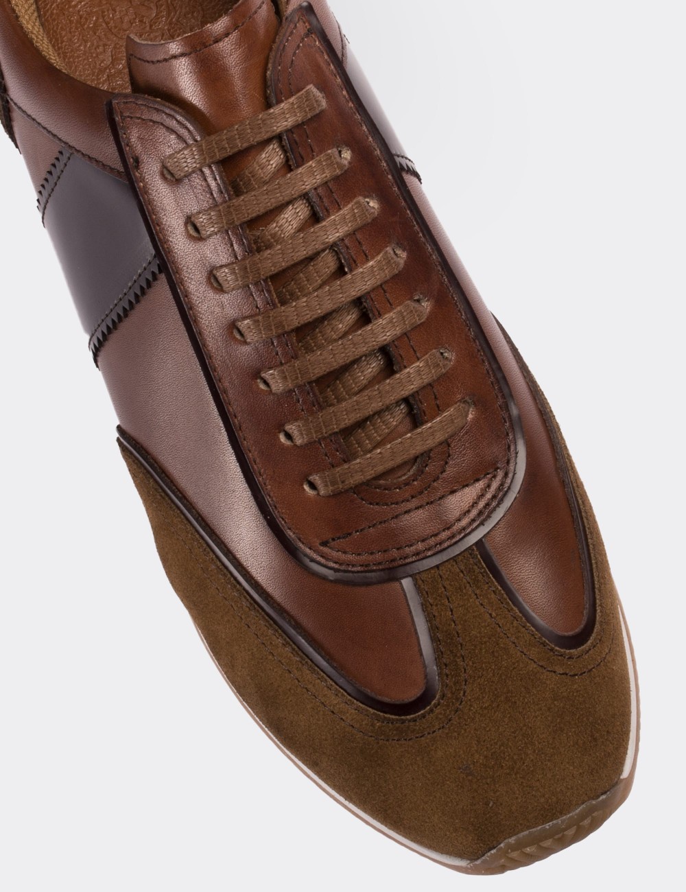 Brown  Leather Sneakers - 01719MKHVT01