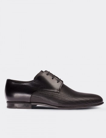 Black  Leather Classic Shoes - 01709MSYHC01