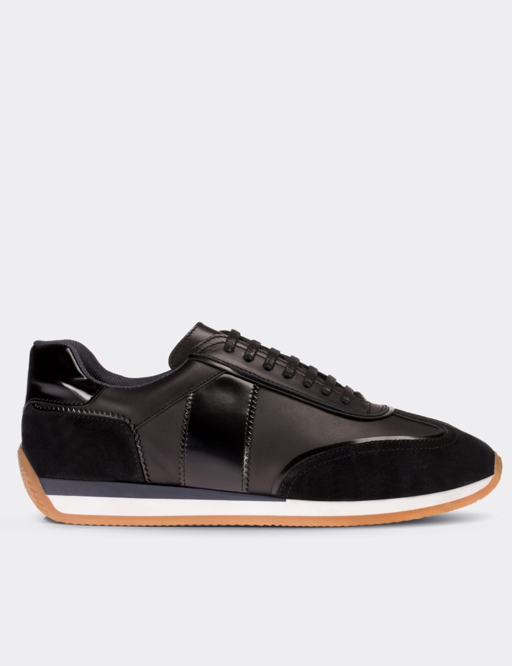 open sneaker in calfskin leather