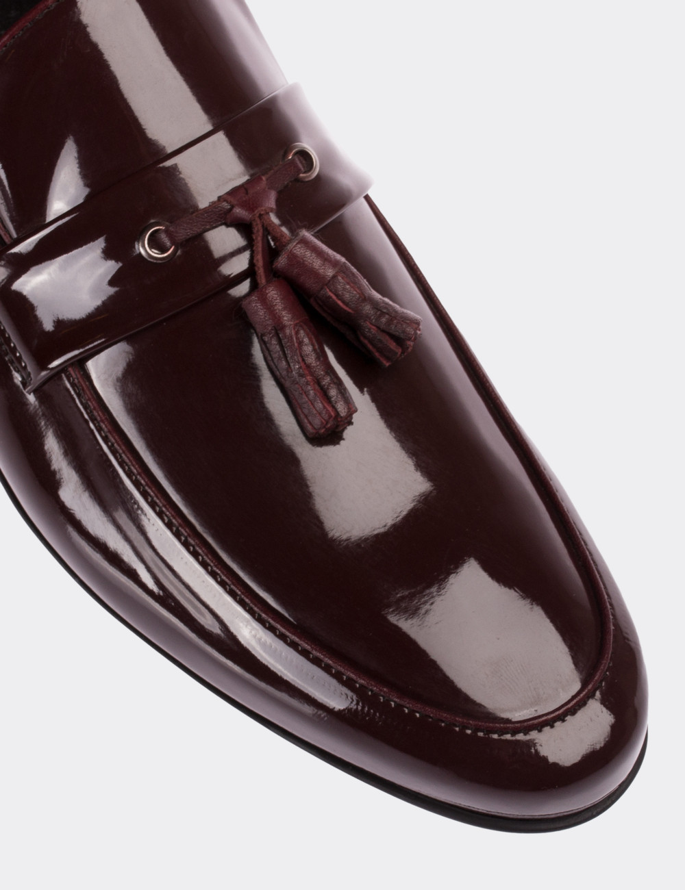 Burgundy Patent Leather Loafers - 01537MBRDC01