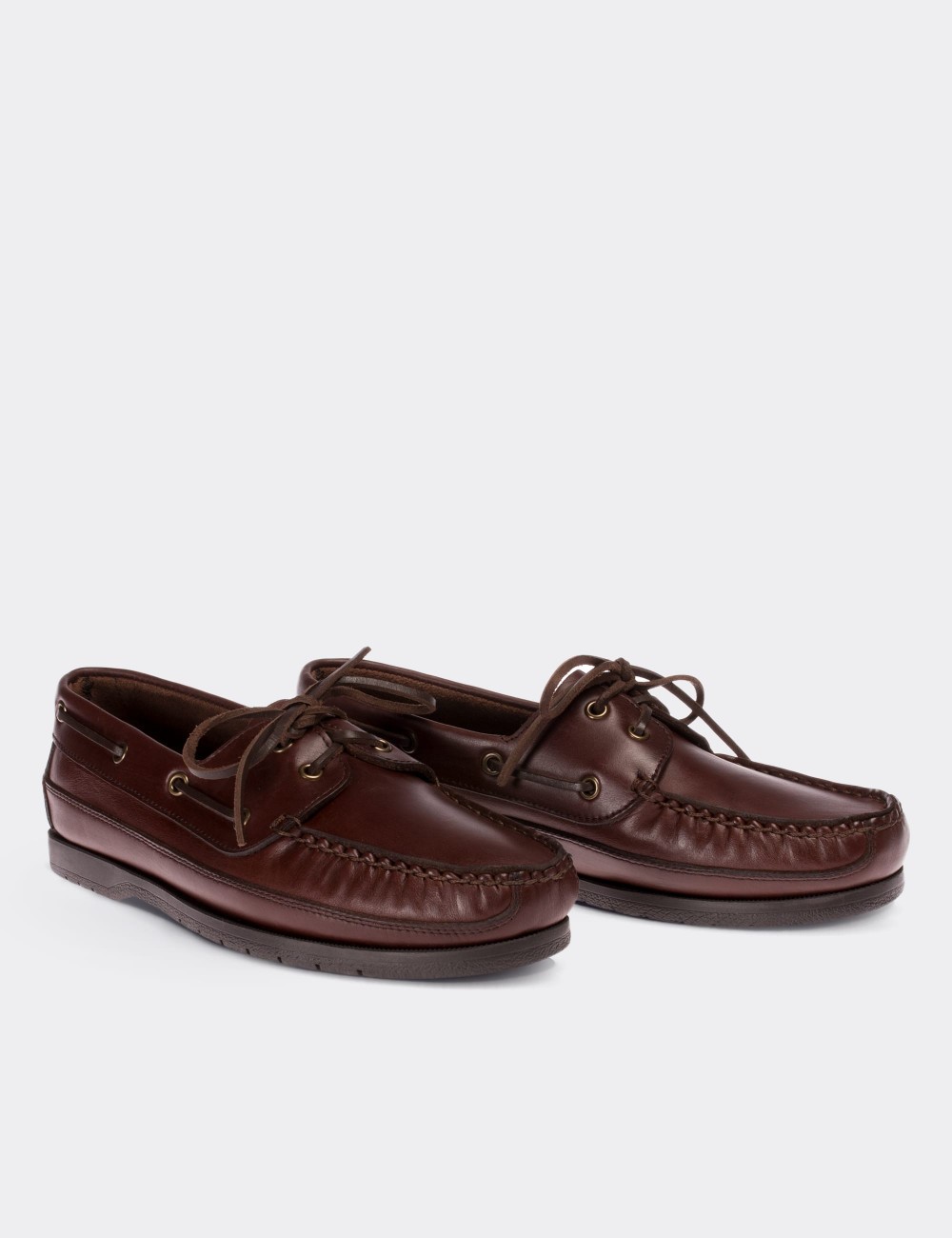 Brown  Leather Marine Shoes - 01543MKHVC01