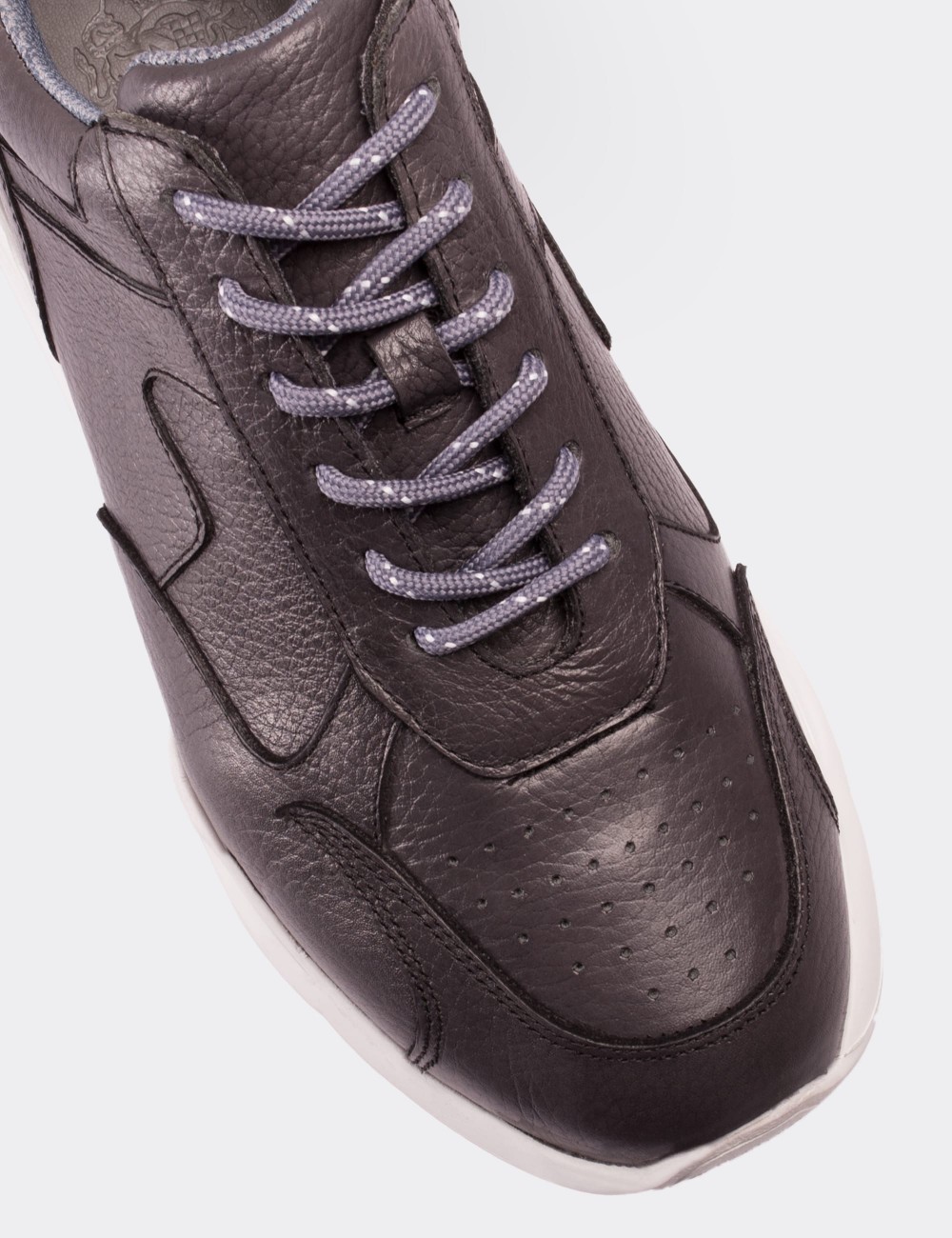 Gray  Leather Sneakers - 01727MGRIP01