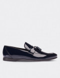 Navy Patent Leather Loafers