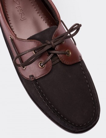 Black Nubuck Leather Marine Shoes - 01543MSYHC01