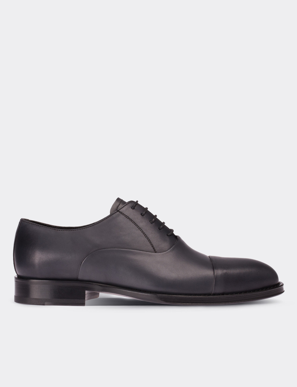 Gray  Leather Classic Shoes - 01590MGRIK01