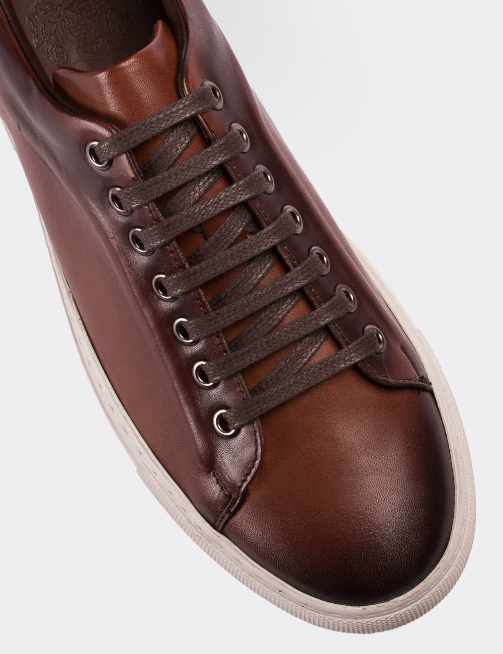 Brown Leather Sneakers - Deery