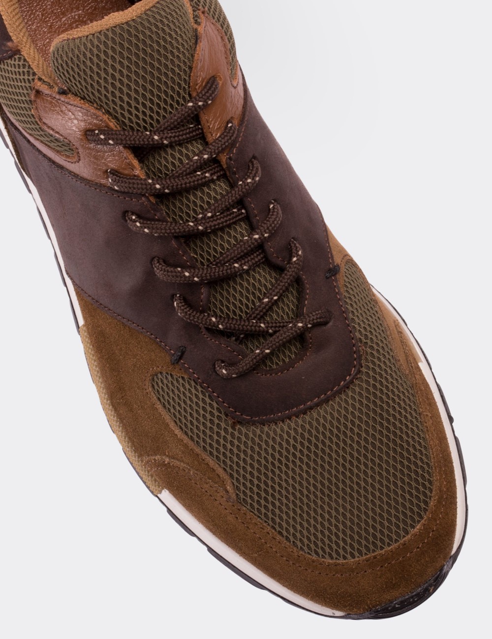 Brown Suede Leather Sneakers - 01718MKHVT01