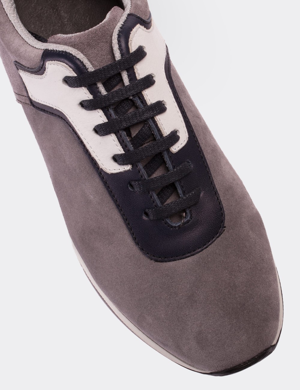 Gray Suede Leather Sneakers - 01730MGRIT01