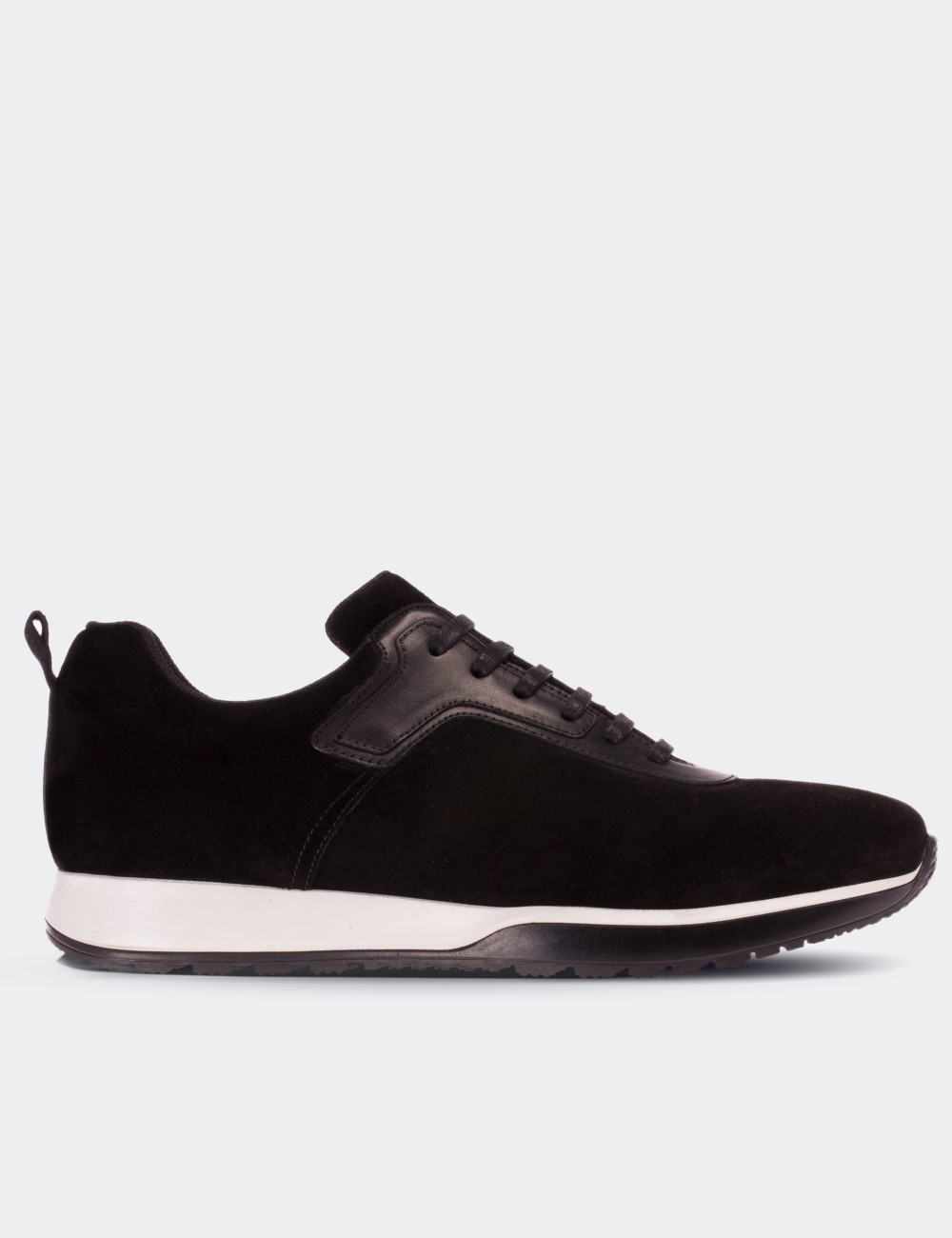 Black Suede Leather Sneakers - 01730MSYHT01