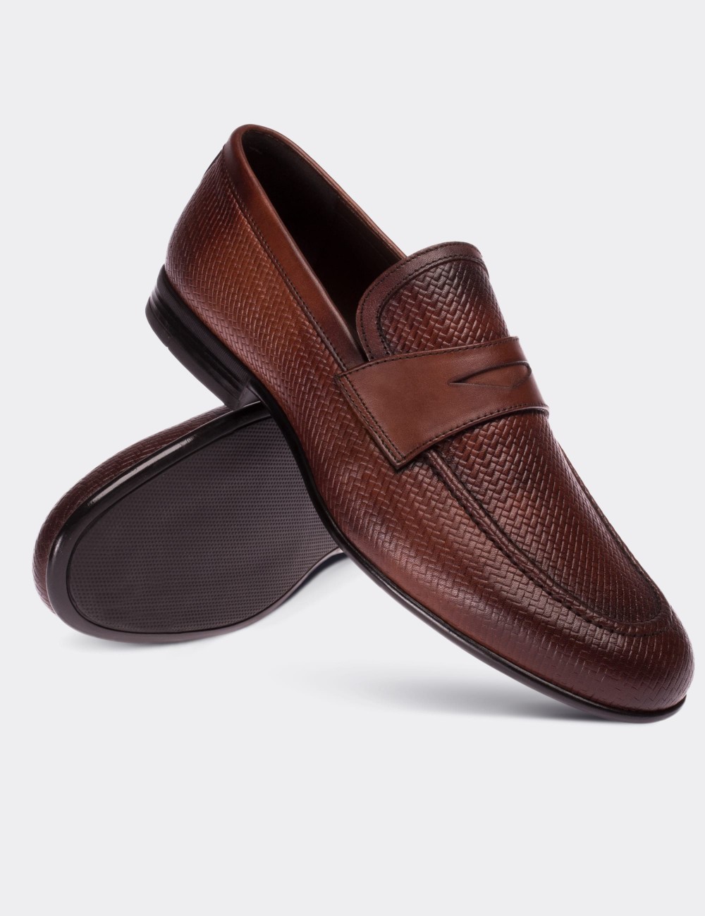 Brown  Leather Loafers - 01711MKHVC01