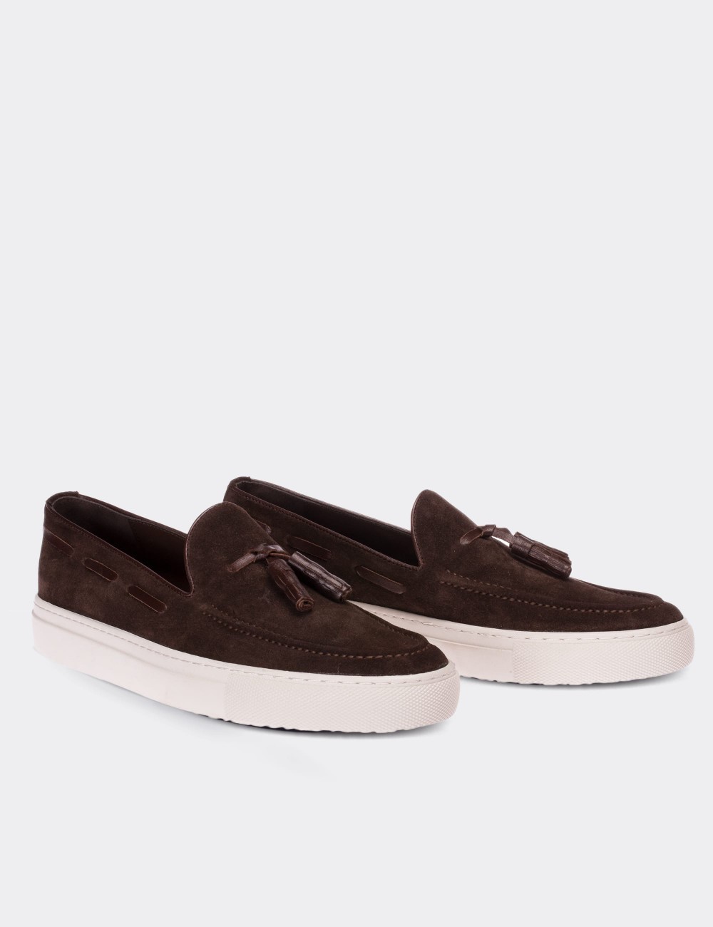 Brown Suede Leather  Sneakers - 01713MKHVC01