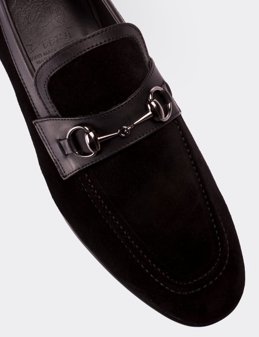 Black  Leather Loafers - 01712MSYHC01