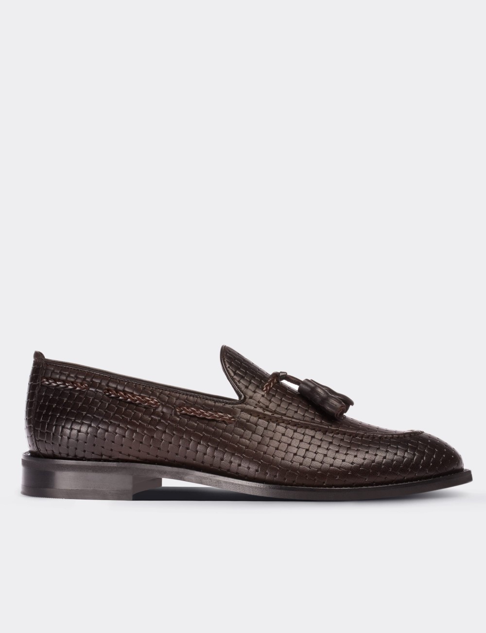 Brown  Leather Loafers - 01642MKHVM02