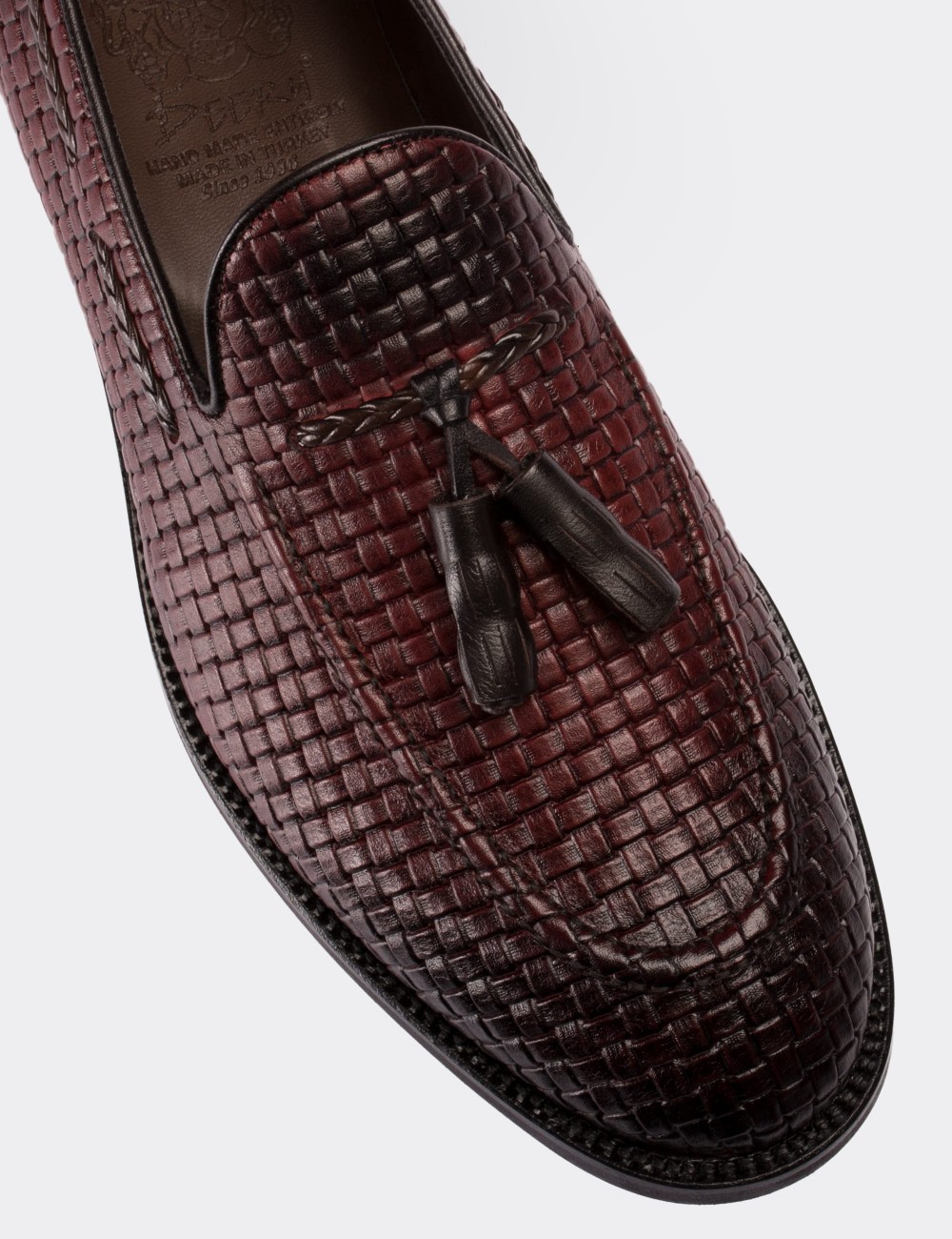 Burgundy  Leather Loafers - 01642MBRDM02
