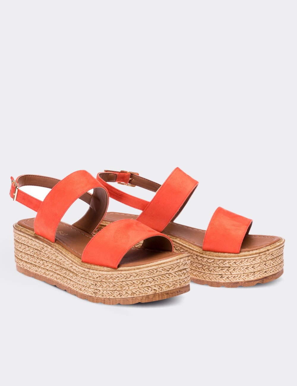 Orange Leather Sandals - 02035ZNACP02