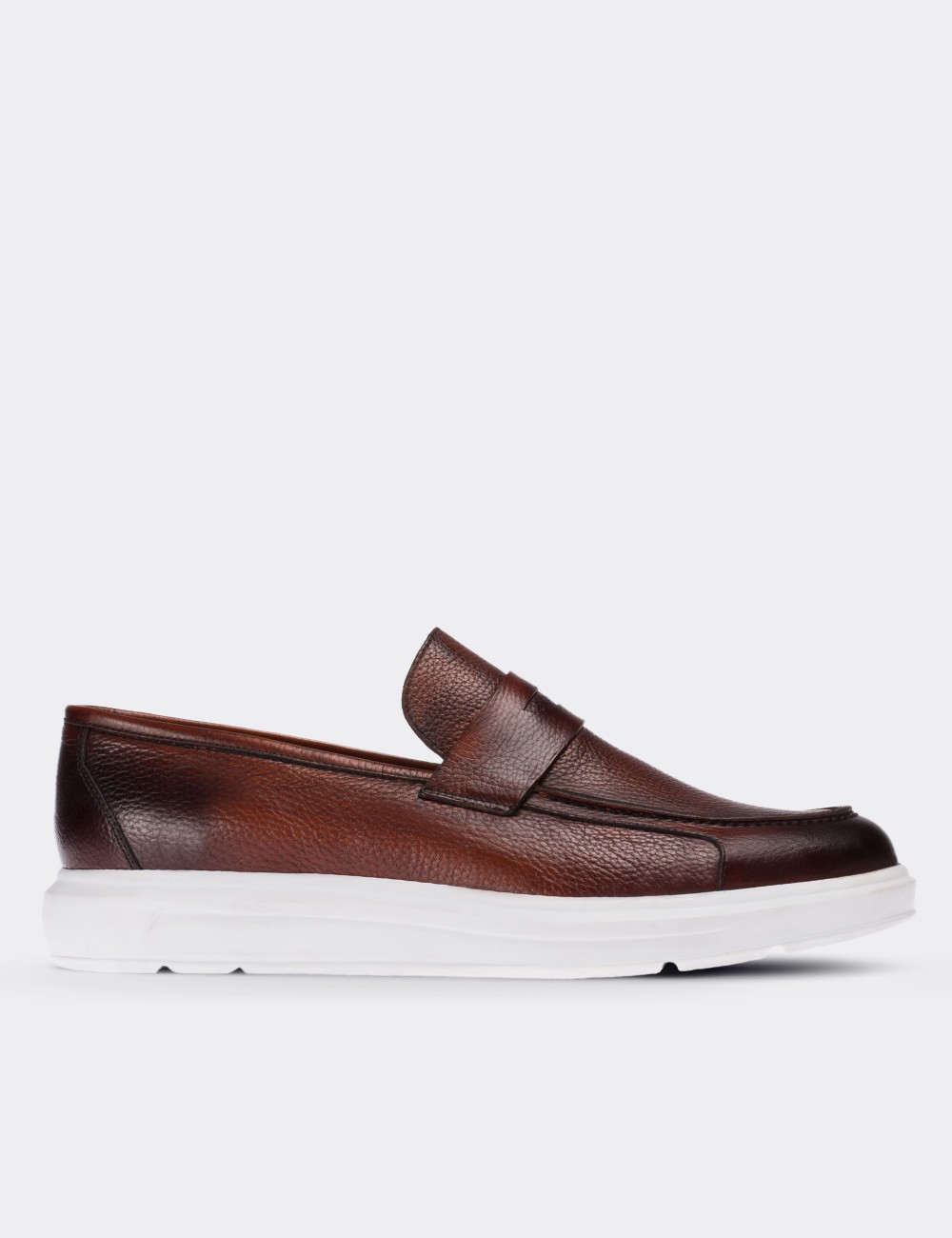 Brown  Leather Loafers - 01564MKHVP02