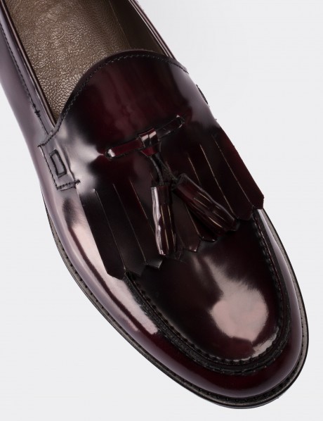 Burgundy  Leather Loafers