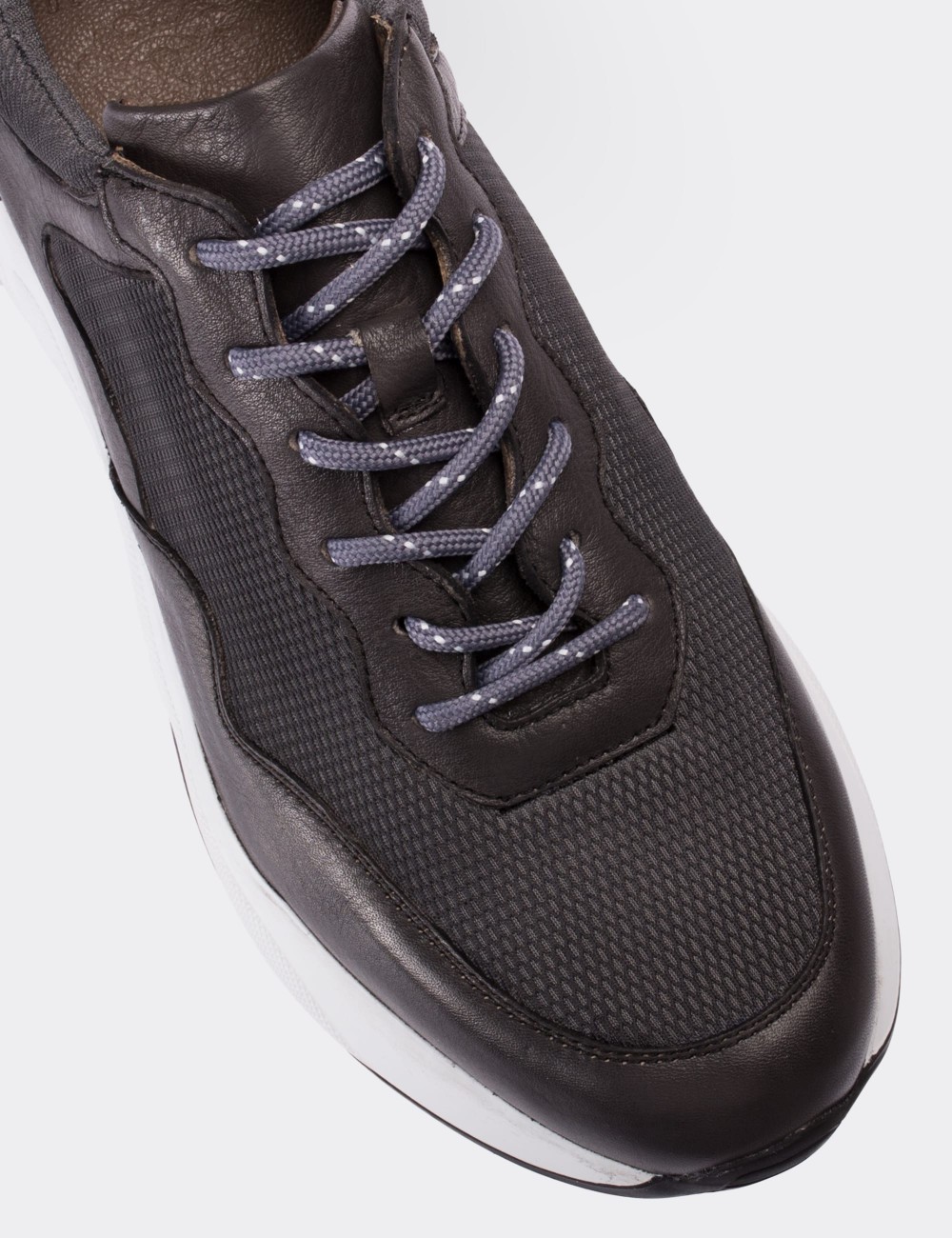 Gray  Leather Sneakers - 01725MGRIE01