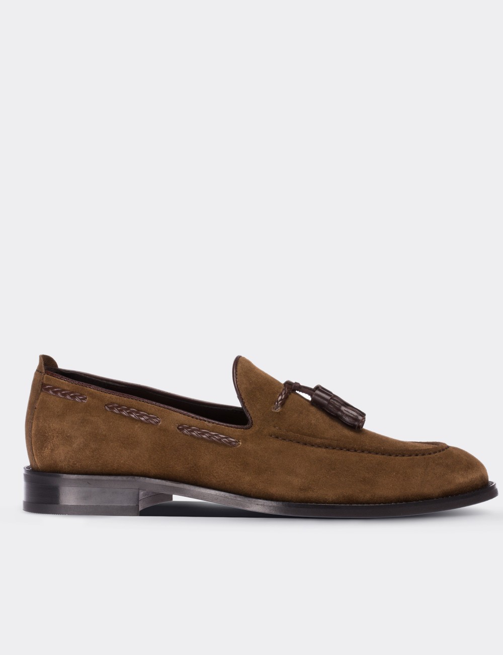 Tan Suede Leather Loafers - 01642MTBAC01