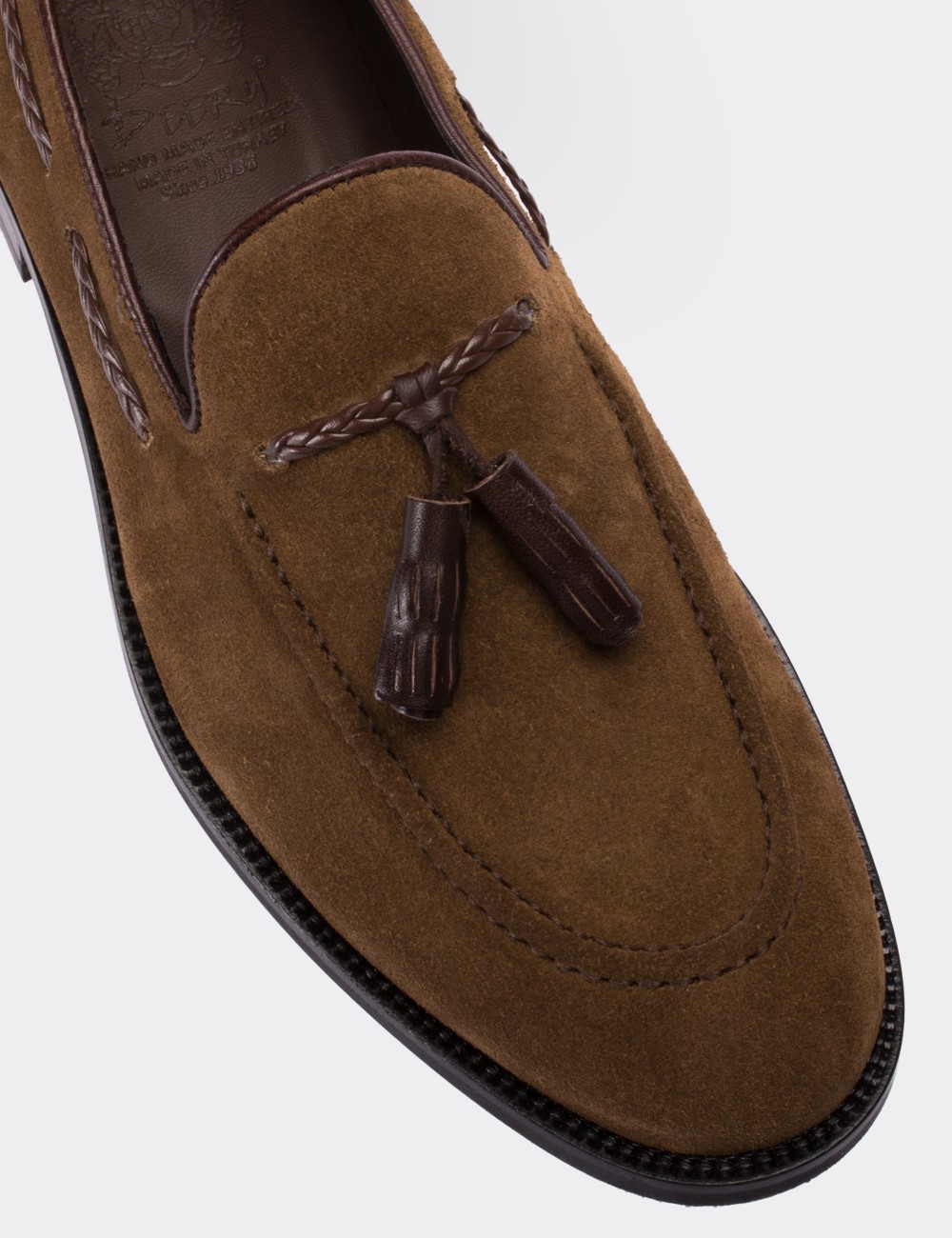 Tan Suede Leather Loafers - 01642MTBAC01