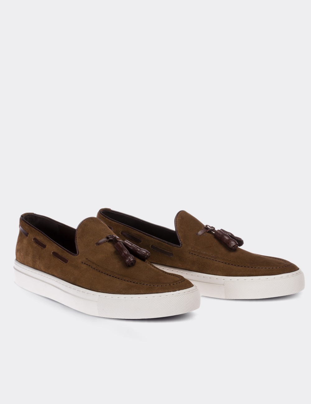 Tan Suede Leather Loafers - 01713MTBAC01