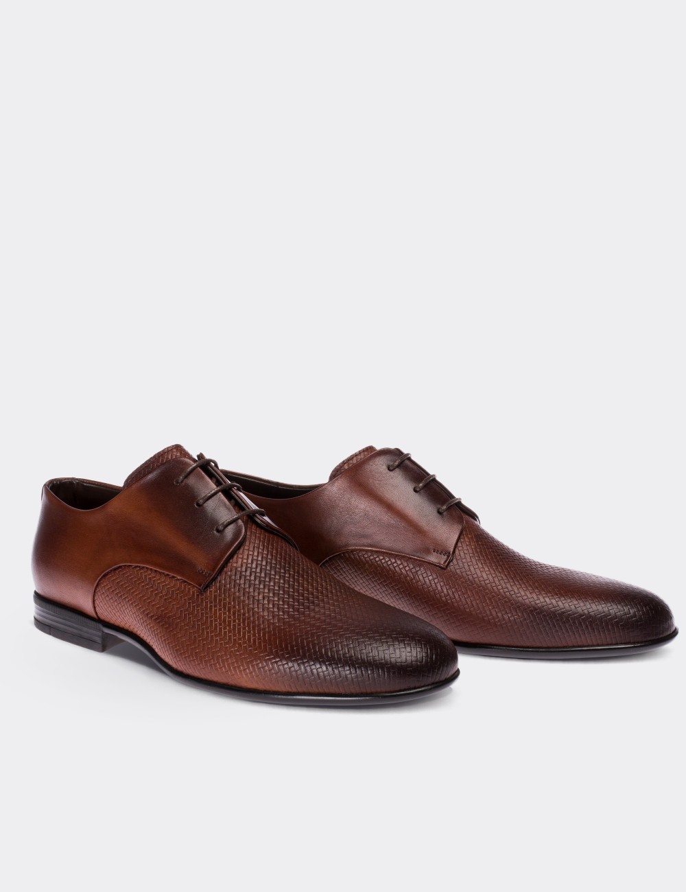 Tan  Leather Classic Shoes - 01709MTBAC01