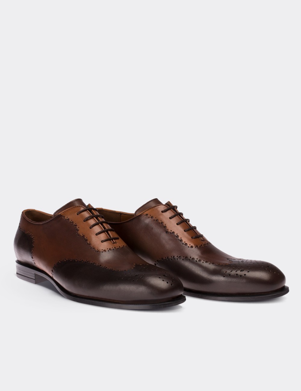 Brown Calfskin Leather Classic Shoes - Deery