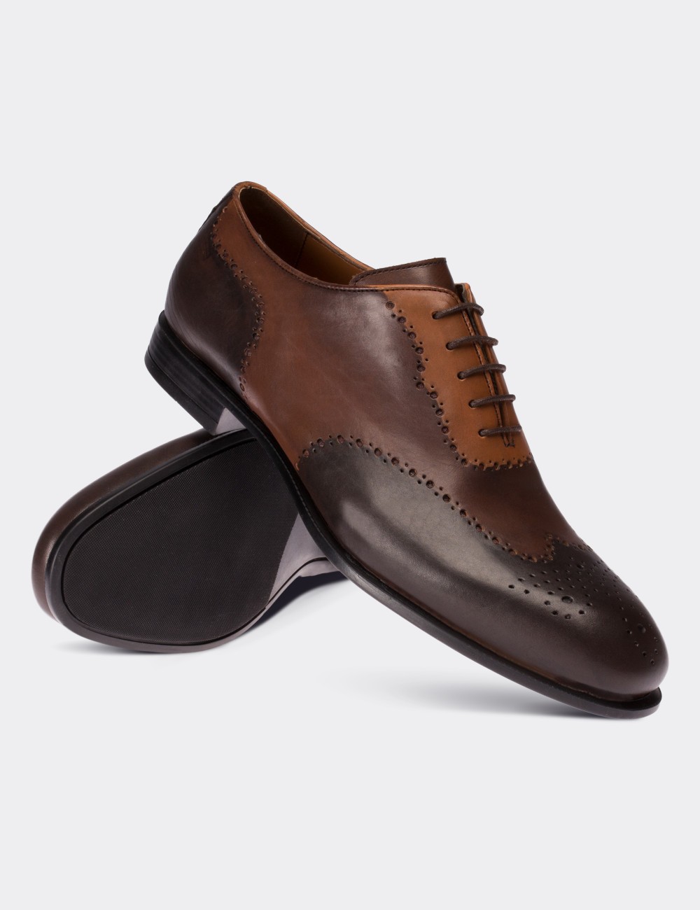 Brown Calfskin Leather Classic Shoes - Deery