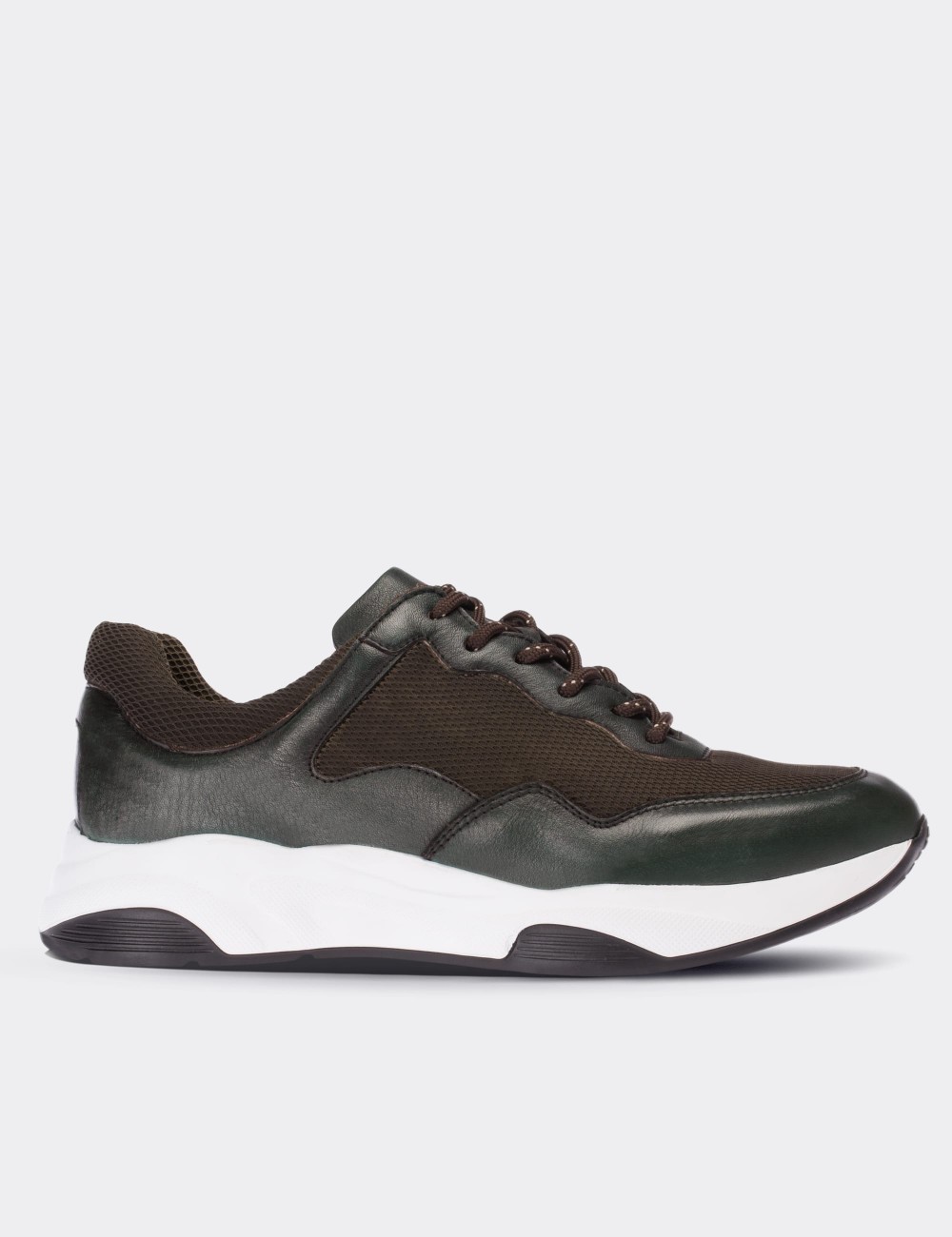 Green  Leather Sneakers - 01725MYSLE01