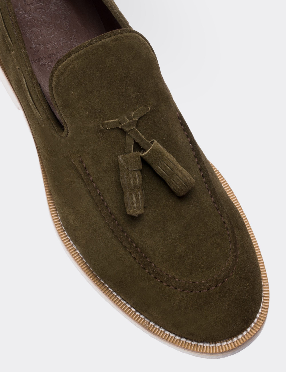 Green Suede Leather Loafers Shoes - 01319MYSLE03