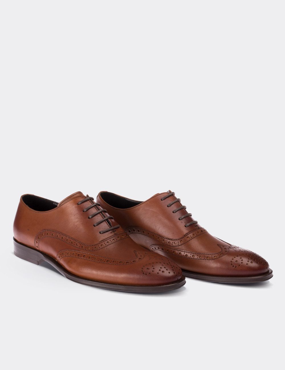 Brown  Leather Classic Shoes - 01785MTBAN01