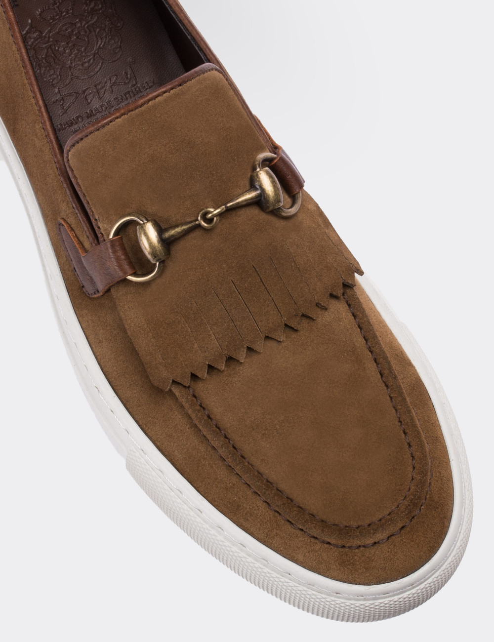 Tan Suede Leather Loafers - 01739MTBAC01