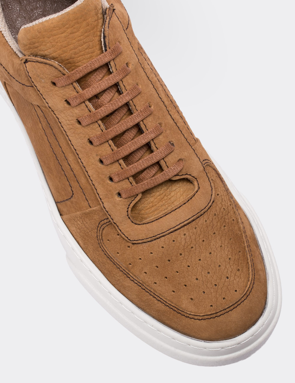 Tan Nubuck Leather Sneakers - 01716MTBAP01