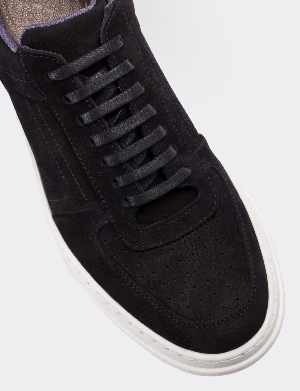 Black Nubuck Leather Sneakers - 01716MSYHP02