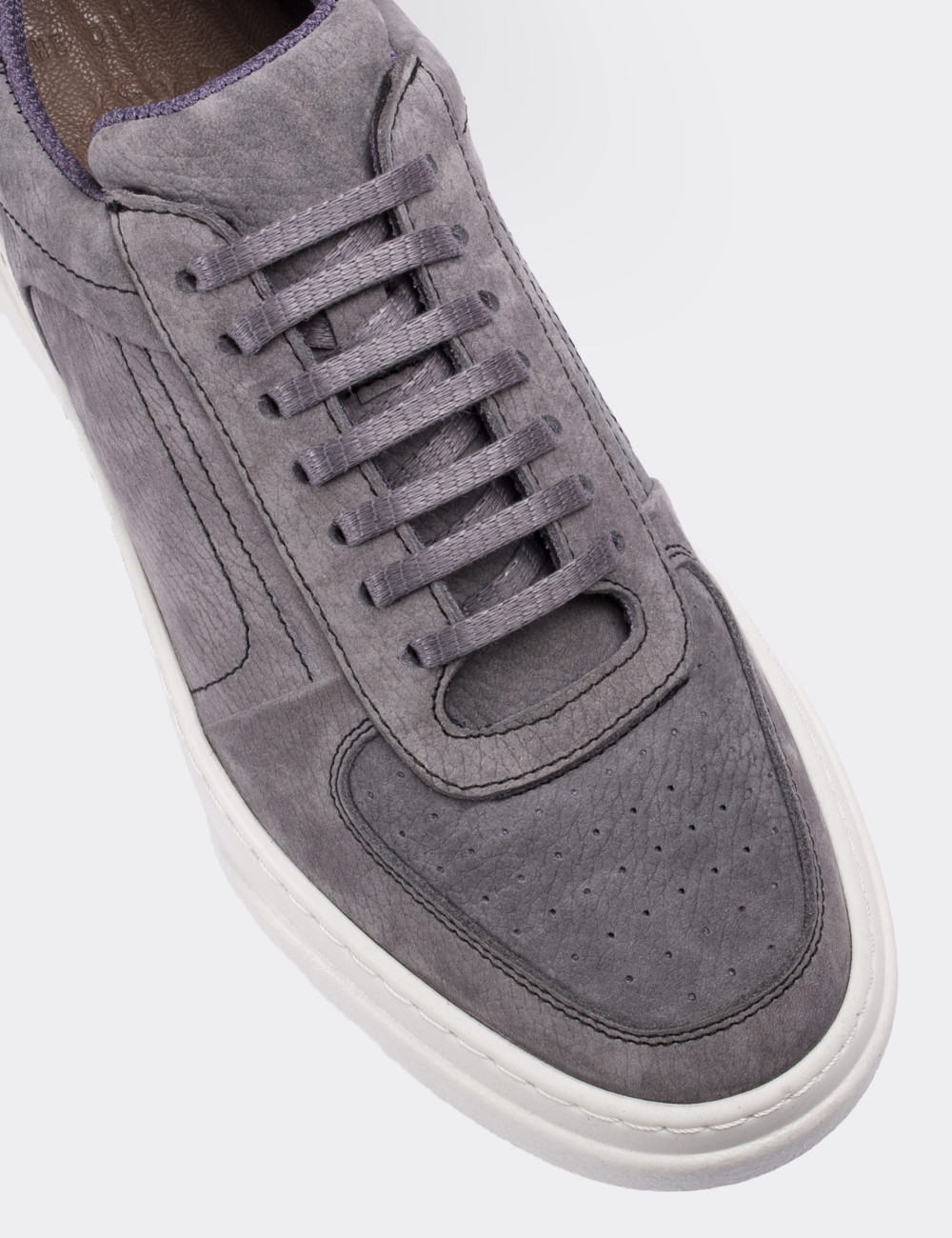 Gray Nubuck Leather Sneakers - 01716MGRIP01