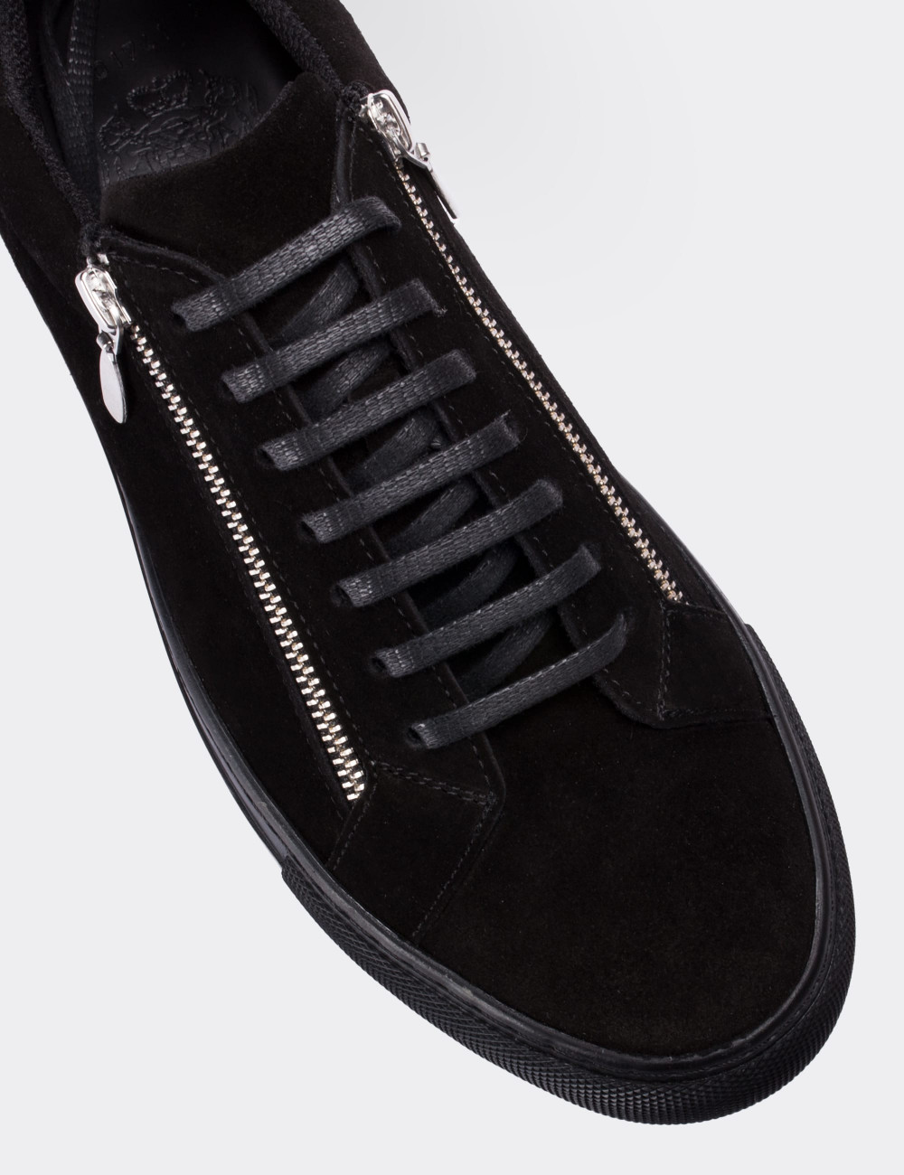 Black Suede Leather Sneakers - 01741MSYHC01