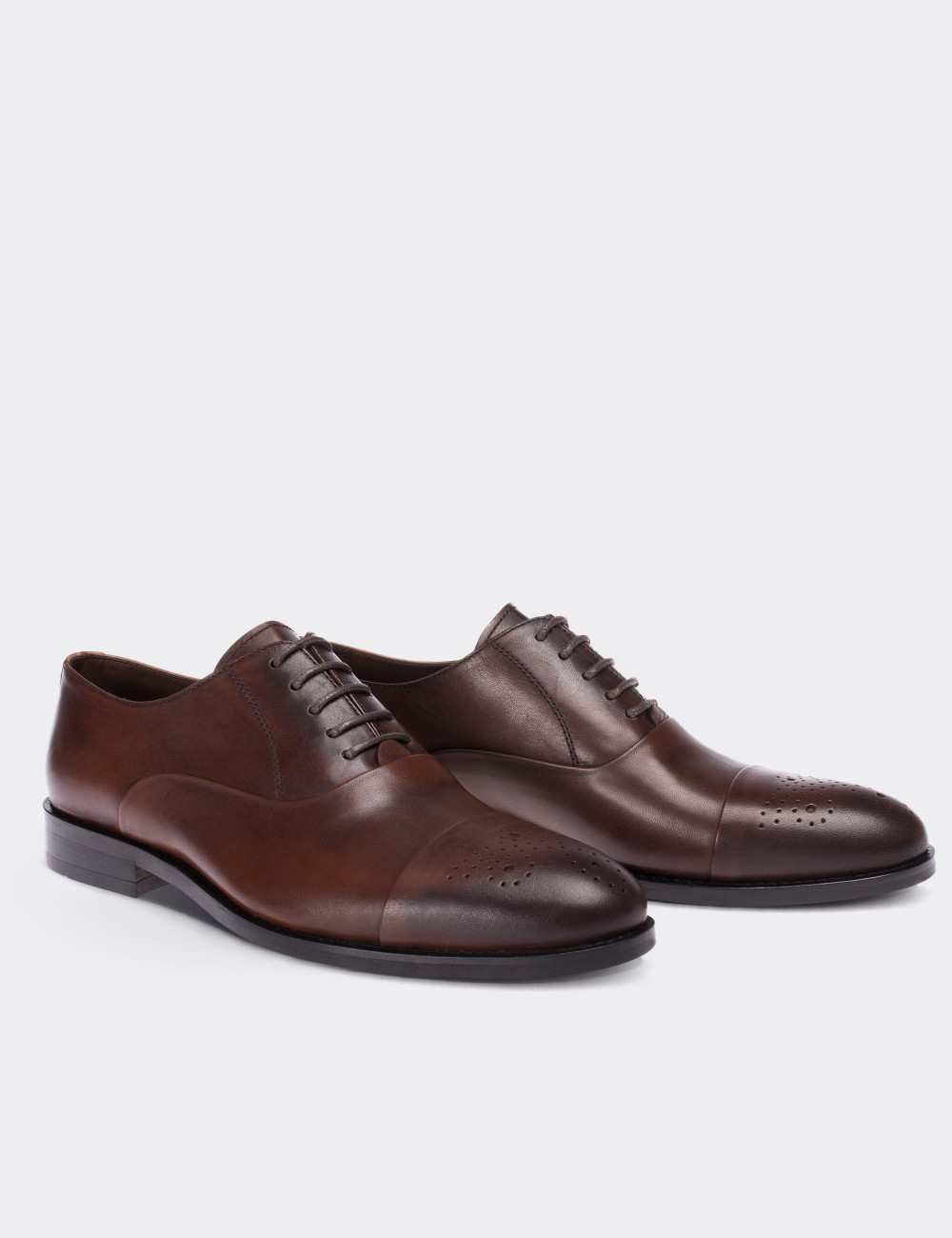 Brown  Leather Classic Shoes - 01653MKHVM01