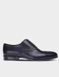Navy  Leather Classic Shoes