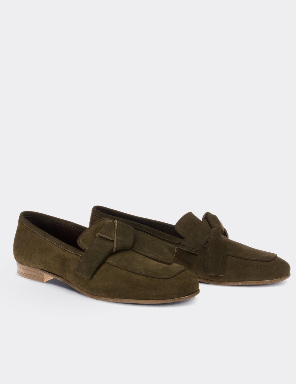 Green Suede Leather Loafers - 01744ZYSLM01