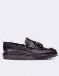 Black  Leather Loafers