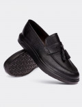 Black Leather Loafers 01587MSYHP04 - Deery